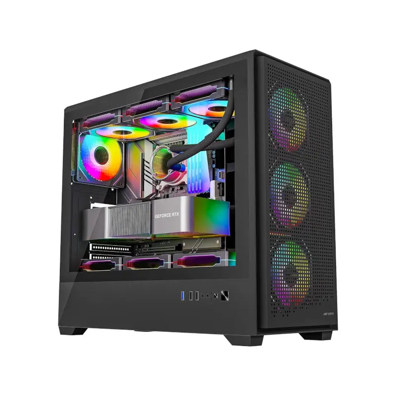 Ant Esports EVO 360 Lite Mid Tower Gaming Cabinet – Black