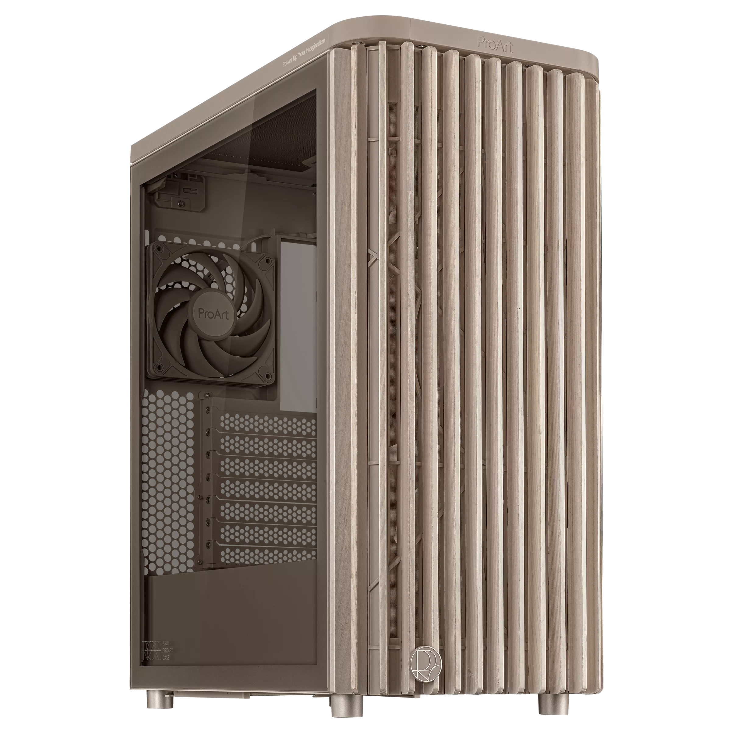 Asus ProArt PA401 Wood Edition Beige ATX Tempered Glass Panel Case