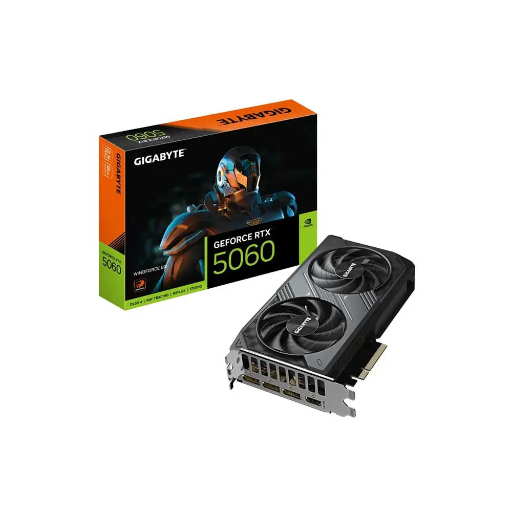 Gigabyte RTX 5060 Windforce 8Gb GDDR7 Graphics Card (GV-N5060WF2-8GD)