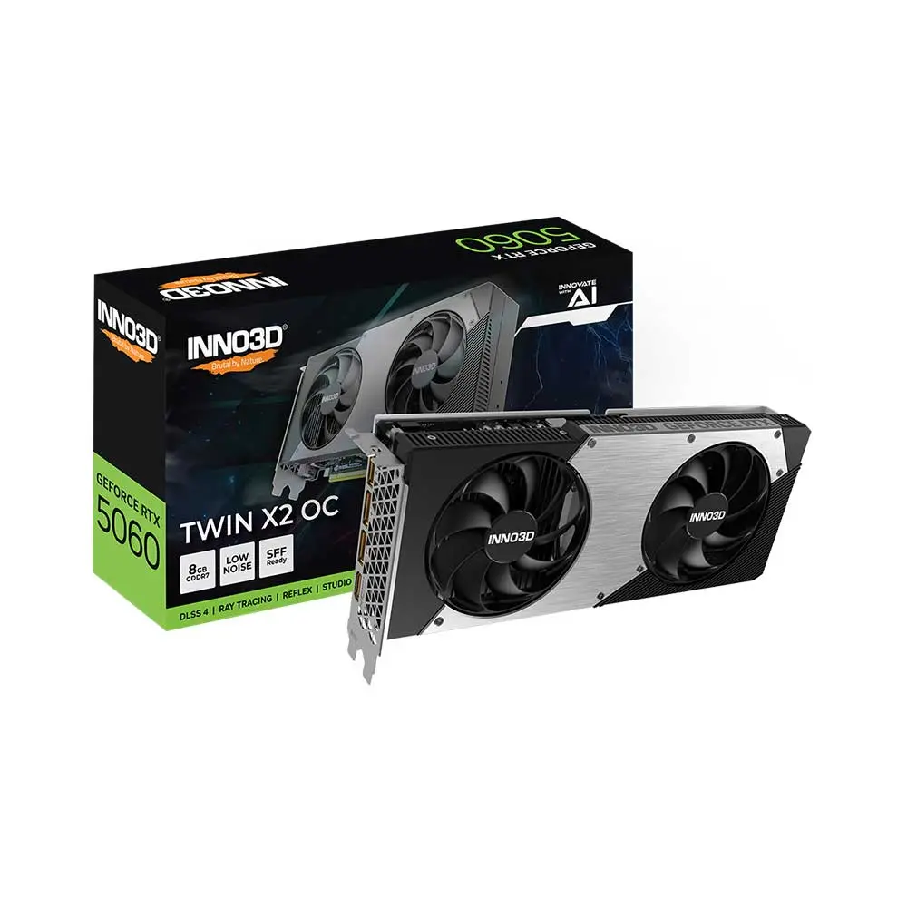 INNO3D RTX 5060 Twin X2 OC 8Gb GDDR7 Graphics Card (N50602-08D7X-195070N)