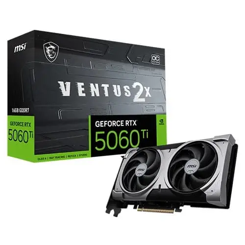MSI RTX 5060 Ti Ventus 2X OC Plus 16GB GDDR7 Graphics Card (G506T-16V2CP)