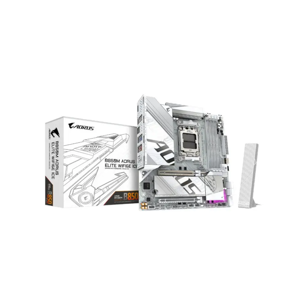 Gigabyte B850M Aorus Elite WiFi6E Ice AM5 Micro ATX Motherboard