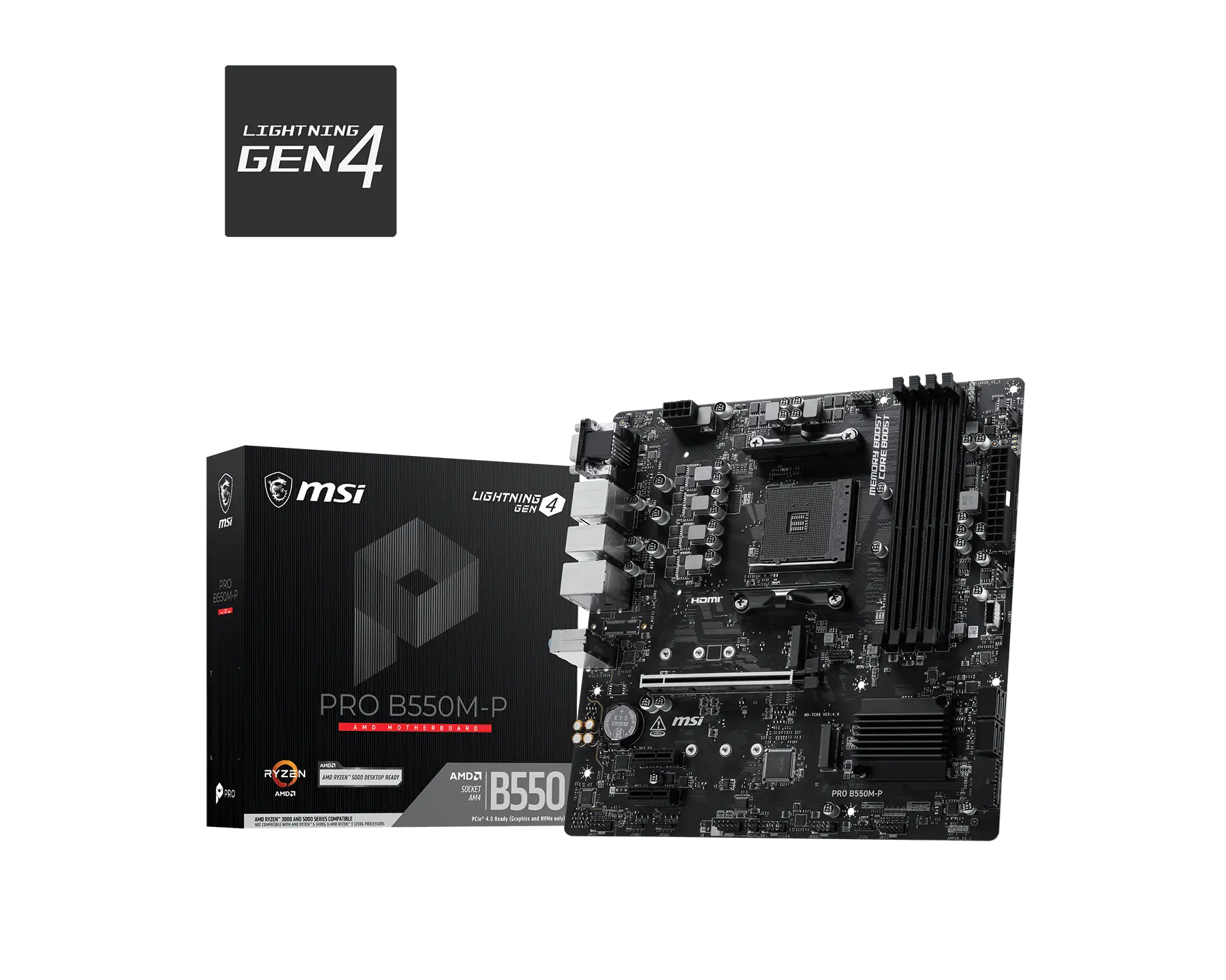 MSI Mainboard PRO B550M-P AMD m-ATX Motherboard